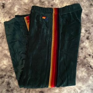 Aviator Nation Wide Leg Velour Sweatpants